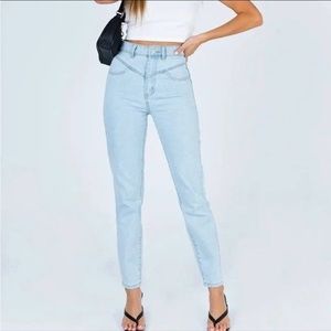 Princess Polly Tawny Straight Leg Jeans Size 4